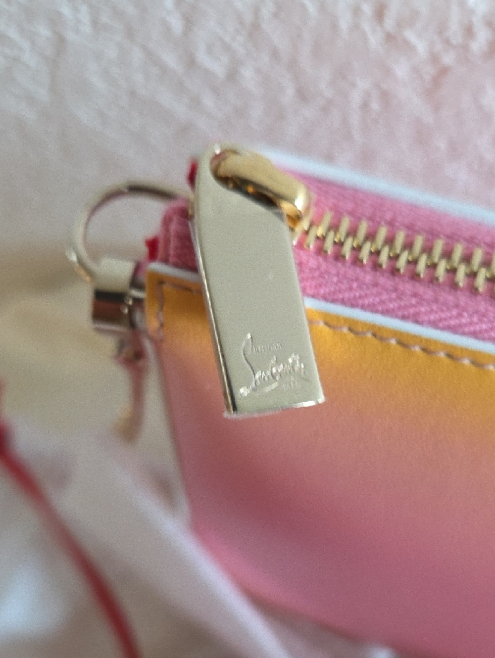 Christian Louboutin Loubila Sunset Degrade Pink & Yellow 2-Way Shoulder Bag NWT - Picture 10 of 13